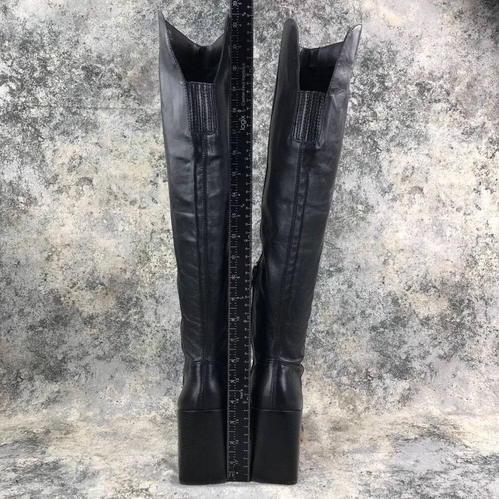 Vince Camuto BRAZIL Women's Size 7M Eyana Black Leather High Heel OTK Tall Boots